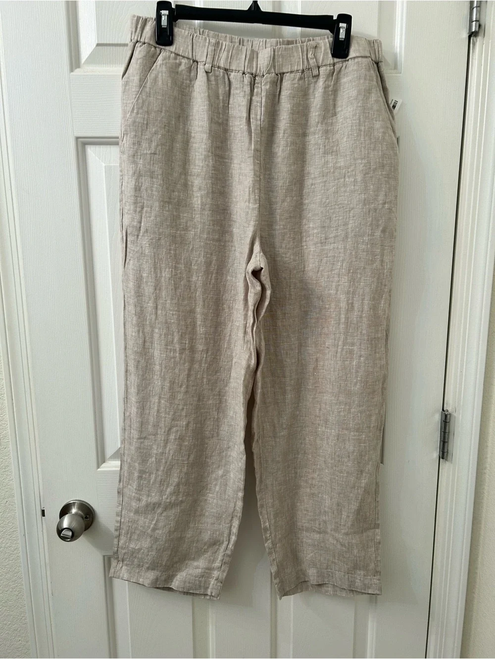 Quince 100% Linen Pants 🌾 NWT Sz L Flax Tan 26” Inseam